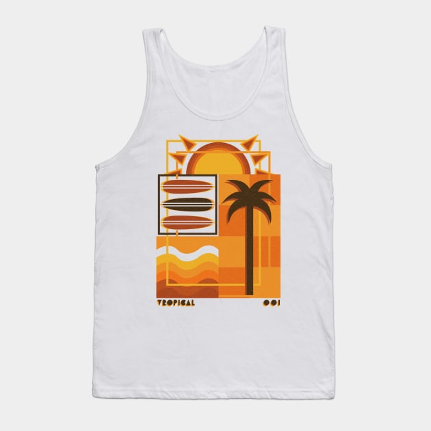 Tropical Modern Retro Tank Top by JDP Designs